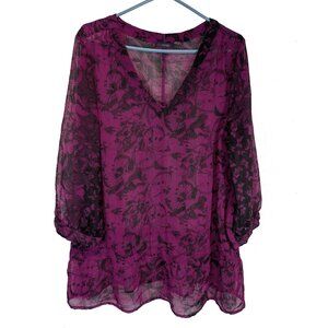 Dex Clothing purplish pink sheer blouse Size 1X